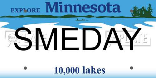 SMEDAY Minnesota License Plate
