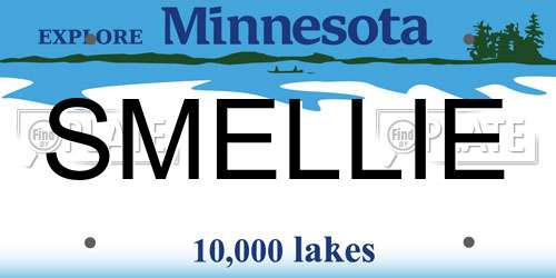 SMELLIE Minnesota License Plate