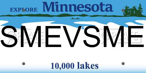 SMEVSME Minnesota License Plate