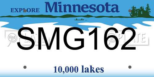 SMG162 Minnesota License Plate