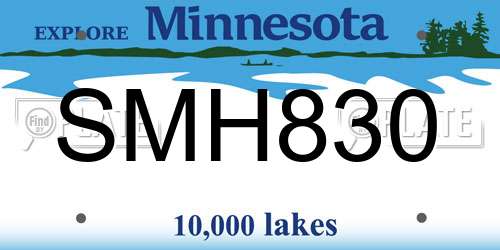 SMH830 Minnesota License Plate