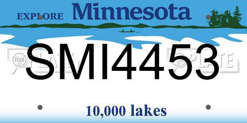 SMI4453 Minnesota License Plate