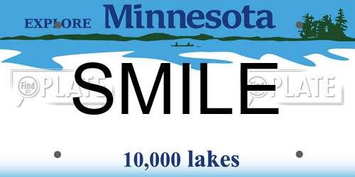 SMILE Minnesota License Plate