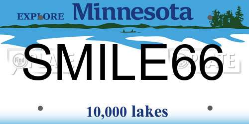 SMILE66 Minnesota License Plate