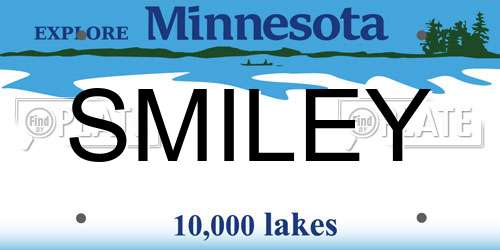 SMILEY Minnesota License Plate