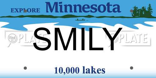 SMILY Minnesota License Plate