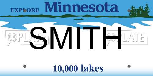 SMITH Minnesota License Plate