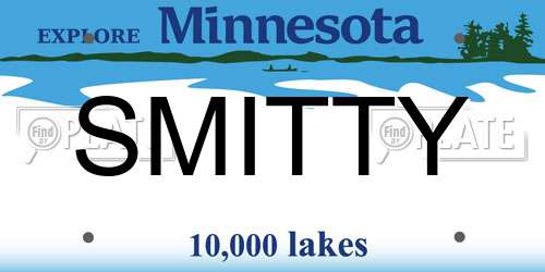 SMITTY Minnesota License Plate