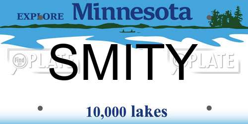 SMITY Minnesota License Plate