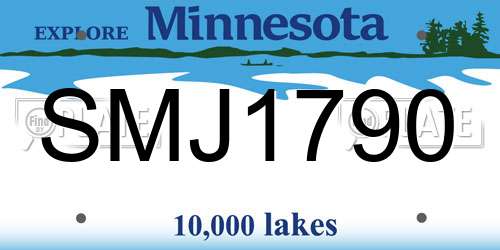 SMJ1790 Minnesota License Plate