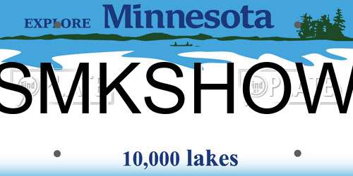 SMKSHOW Minnesota License Plate