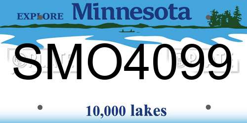 SMO4099 Minnesota License Plate