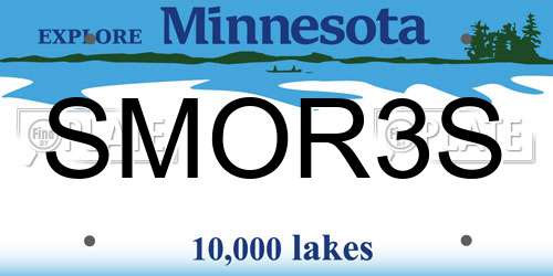 SMOR3S Minnesota License Plate