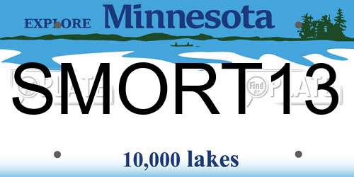 SMORT13 Minnesota License Plate