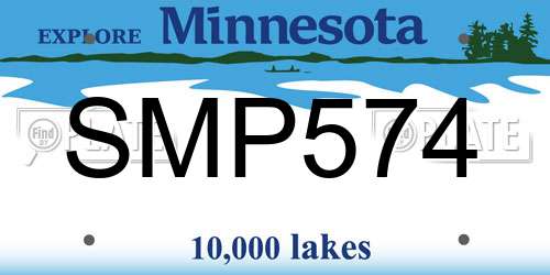 SMP574 Minnesota License Plate