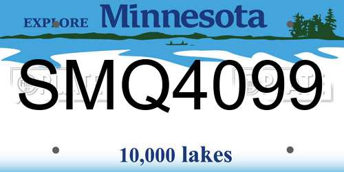SMQ4099 Minnesota License Plate