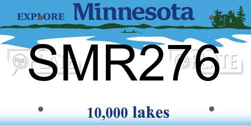 SMR276 Minnesota License Plate