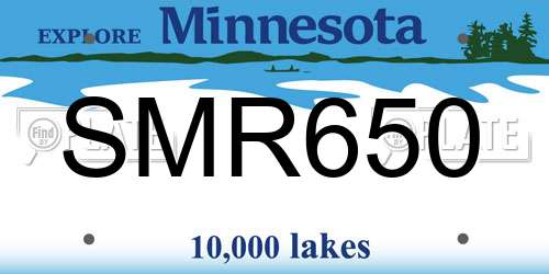 SMR650 Minnesota License Plate