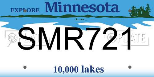 SMR721 Minnesota License Plate