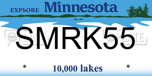SMRK55 Minnesota License Plate