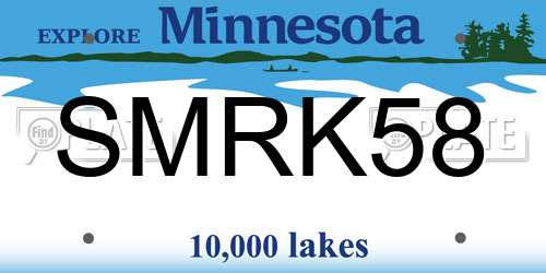 SMRK58 Minnesota License Plate