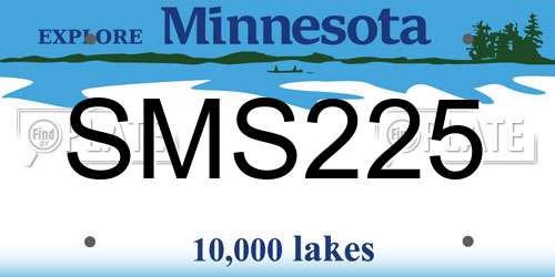 SMS225 Minnesota License Plate