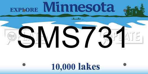 SMS731 Minnesota License Plate