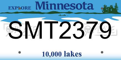 SMT2379 Minnesota License Plate