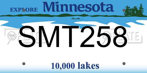SMT258 Minnesota License Plate