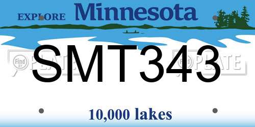 SMT343 Minnesota License Plate