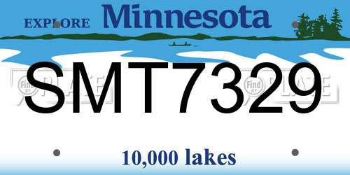 SMT7329 Minnesota License Plate