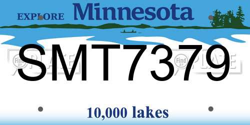 SMT7379 Minnesota License Plate