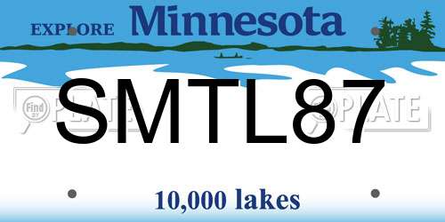 SMTL87 Minnesota License Plate