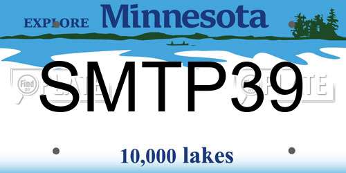 SMTP39 Minnesota License Plate