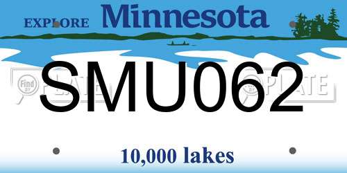 SMU062 Minnesota License Plate
