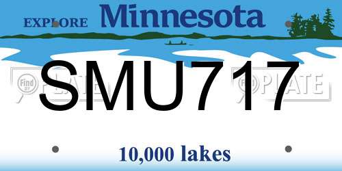 SMU717 Minnesota License Plate