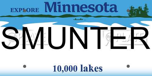SMUNTER Minnesota License Plate