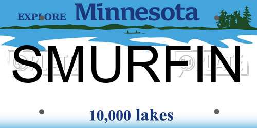 SMURFIN Minnesota License Plate