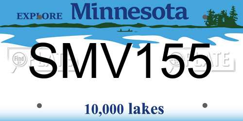 SMV155 Minnesota License Plate