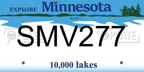 SMV277 Minnesota License Plate