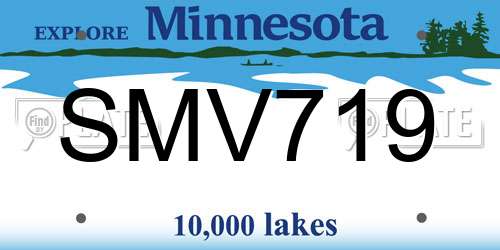 SMV719 Minnesota License Plate
