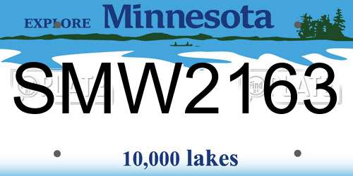 SMW2163 Minnesota License Plate