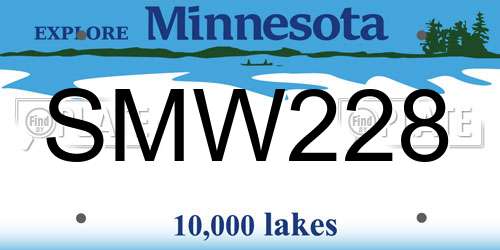 SMW228 Minnesota License Plate