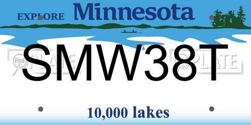 SMW38T Minnesota License Plate