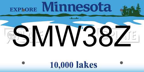 SMW38Z Minnesota License Plate