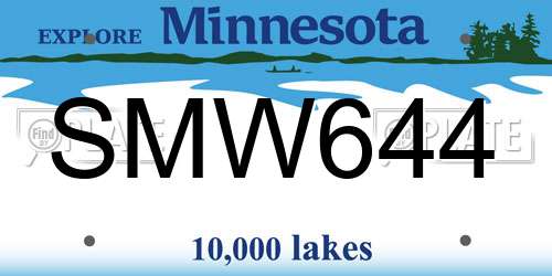 SMW644 Minnesota License Plate