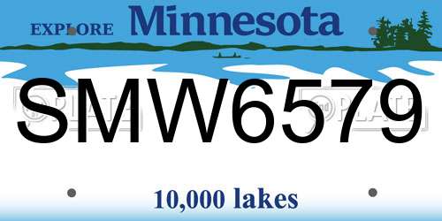 SMW6579 Minnesota License Plate