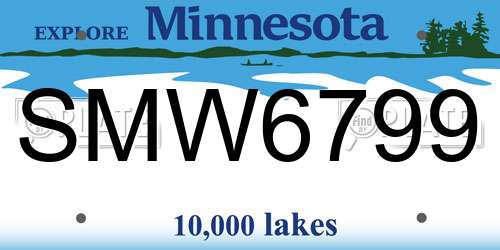 SMW6799 Minnesota License Plate