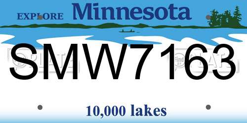 SMW7163 Minnesota License Plate