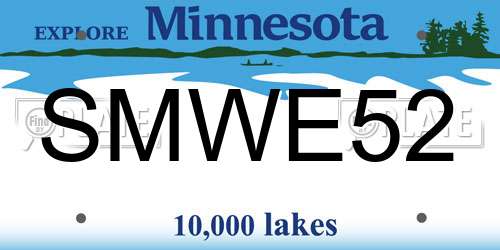 SMWE52 Minnesota License Plate